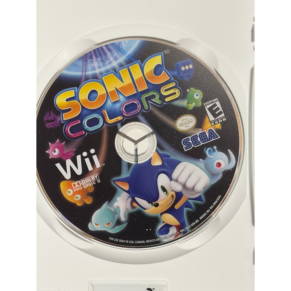 Sonic Colors Nintendo Wii Video Game Disc SEGA RVL-SNCE-USA-B0 NTSC-U/C 2010